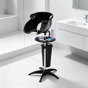<span class=keywords><strong>Bac</strong></span> à <span class=keywords><strong>shampoing</strong></span> portable réglable en hauteur avec égouttoir pour salons européens et américains et usage domestique - Product Image 1
