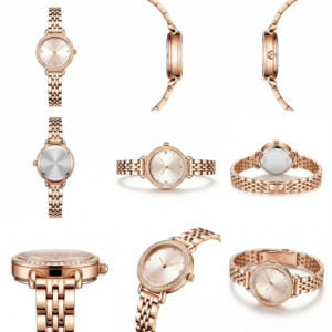 Orologio da Polso per Donna, Impermeabile, Set con Bracciale in Acciaio Inossidabile Dorato, Orologi da Polso Online - Product Image 2