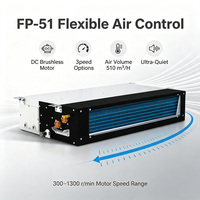 GTGLOBE FP-51 Unité de ventilation flexible carrée en acier galvanisé à économie d'énergie 2,9 kW avec serpentin de refroidissement et conception graphique pour projets
