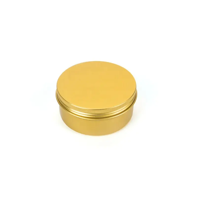 150ml golden round aluminum jar with screw top lid Metal golden soap storage round container tin box candle tin can