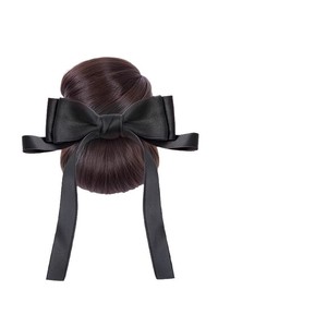 Bow Bun Wig With Hair Clip Full <b>Back</b> Head Realistic Hair Low Bun Style For Women - Product Image 2