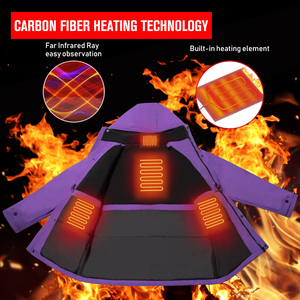 USB Heated Winter Jaet for <strong>Women</strong> Washable 5/8/9 Zone Infrared Electric Custom Logo Safe <strong>Parker</strong> Style With Vintage Hooded Collar - Product Image 2