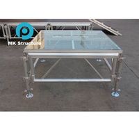 Scène en verre transparent/ Plateforme de scène en acrylique/ Piste de danse pour mariage, concert, utilisée pour les banquets, les piscines