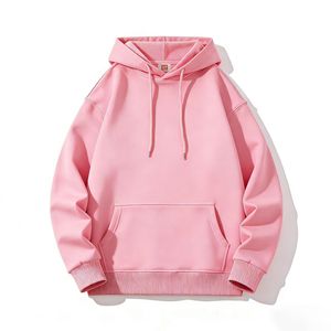 Sudadera con capucha de cuello redondo y manga larga de algodón puro de alta resistencia de 320 g con impresión de logotipo, sudadera personalizada para hombre y mujer de primavera y otoño - Product Image 4