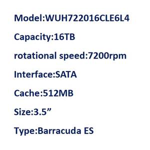 Disque dur mécanique pour serveur 16 To de qualité professionnelle, à hélium, HC550 SATA 7200 tr/min, 512 Mo CMR, vertical, 3,5 pouces WUH721816ALE6L4 - Product Image 2
