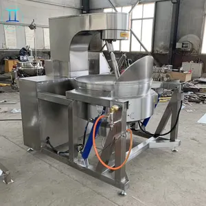 Промышленная Автоматическая Паровая машина для приготовления сосисок, Жареного Риса, Планетарная сковорода для перемешивания