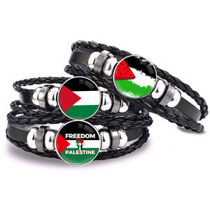 טעילי חיים חומר עור אמיתי של ליידי יוניסקס צמיד מעור גברים מעור אמיתי אני אוהב עטיפה עור <span class=keywords><strong>palestine</strong></span> - Product Image 1