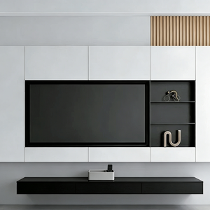 <span class=keywords><strong>Niche</strong></span> murale <span class=keywords><strong>TV</strong></span> moderne multifonction en acier inoxydable <span class=keywords><strong>avec</strong></span> étagères de rangement pour salon et hôtel, étanche et ignifuge - Product Image 2