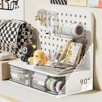 Boîte de rangement de bureau multifonctionnelle en plastique, type tiroir, pour panneau perforé, étagère de présentation pour articles divers, en plastique injecté