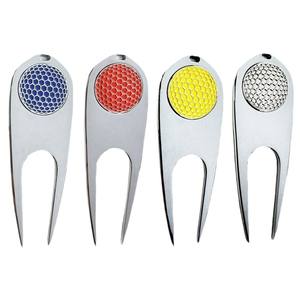 Herramienta de Reparación de Divots de Golf Plegable de Lujo con Logotipo Personalizado, Horquilla Verde de Aleación de Zinc, Marcador de Pelota para Mantenimiento de Campos de Golf - Product Image 1