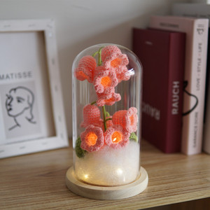 Fait à la main enchanté LED lumières verre dôme éternel tissé fleur fête des mères noë<span class=keywords><strong>l</strong></span> dos école chinois nouvel an cadeaux pour - Product Image 5