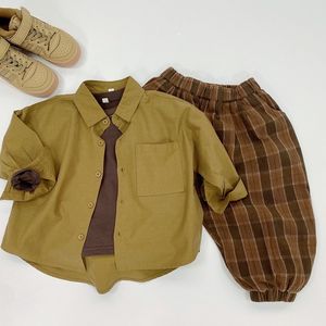Vente en gros de pantalons amples en coton pour bébés garçons et filles décontractés à carreaux chauds <span class=keywords><strong>coupe</strong></span> en laine pour enfants printemps et automne - Product Image 3