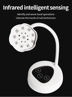 Lampe UV LED professionnelle de bureau mini, rechargeable, avec capteur intelligent, 2 minuteurs, flexible, pour le séchage du gel à ongles