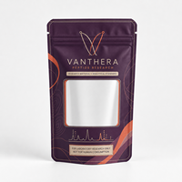 Sachet Doypack Mat Violet Personnalisé avec Fenêtre Transparente, Qualité Alimentaire, Stratifié, Refermable à Fermeture Éclair, pour Compléments en Capsules de Peptides