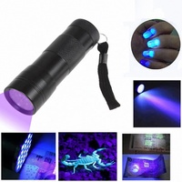 12LED Batería Energía Blacklight Linternas Detector Lámpara 395nm Led Mini Portátil Ultravioleta Antorcha Luz 12led UV Linterna