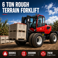 Forklift Medan Berat China 4x4 Diesel Off-road Harga Forklift Penggerak 4 Roda Penggunaan Luar Ruangan Portabel 6 Ton Forklift Medan Baru