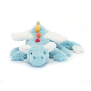 Peluche Drago Arcobaleno Azzurro, Morbido Drago Volante Imbottito, Decorazione per Divano e Letto, Regalo di Natale per Bambini - Product Image 6