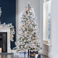 NINI Nouveau sapin de Noël artificiel floqué en PVC moderne de 120/150/180/210/240 cm pour l'extérieur