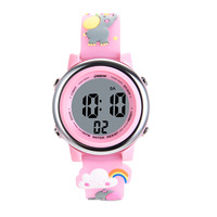 7 couleurs LED lumières lumineuses 3ATM étanche montre de Sport numérique pour filles chronomètre avec alarme dessin animé Relojes Digitales