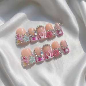 Paquete de <span class=keywords><strong>Uñas</strong></span> Postizas de Lujo Hechas a Mano, Estilo Duckbill Flare Y2K <span class=keywords><strong>para</strong></span> Fiestas, <span class=keywords><strong>Uñas</strong></span> a Presión al por Mayor con Caja y <span class=keywords><strong>Kit</strong></span> de Herramientas, ¡Gran Venta! - Product Image 5