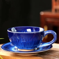 Ensemble de tasses à thé et sous-tasses en céramique 150ml, avec logo personnalisé, changement de four, pour cappuccino, au latte, café