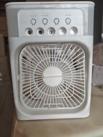 Ventilateur humidificateur à 5 trous, portable, rechargeable par USB, 3 vitesses, silencieux, avec veilleuse, pour bureau, chambre, hôtel