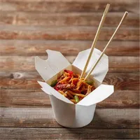 Boîte d'emballage personnalisée 16OZ 26OZ 32OZ, boîte à nouilles chinoises en papier kraft jetable, designs imprimés avec logo