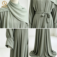 dames mode intérieur ouvert 2 pièces ensemble à manches longues dubaï turquie Ramadan abaya musulman longue robe pour les femmes