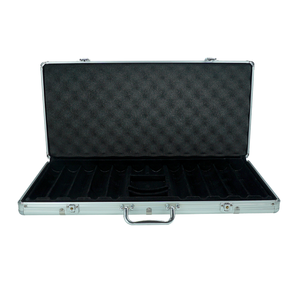 Caja de Fichas Vacía de Aluminio Resistente Bby <span class=keywords><strong>ALBOX</strong></span> para Texas Hold'em y Blackjack, Juego de 750 Fichas de Póker con Estuche de Transporte y Dados - Product Image 1