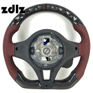 Per Alfa Romeo Giulia Stelvio <span class=keywords><strong>Accessori</strong></span> Interni Auto Volante in Pelle Traforata e Fibra di Carbonio Personalizzabile - Product Image 6