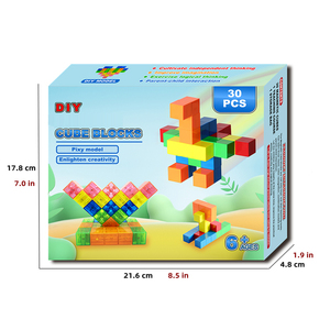 QS Thiết Kế Mới Trẻ Em Giáo Dục Sáng Tạo Đồ Chơi 30 Miếng Đầy Màu Sắc Lớn Kích Thước Lớn Tự Làm Xây Dựng Khối Gạch 3D Cube Set Đồ Chơi Cho Bán - Product Image 6