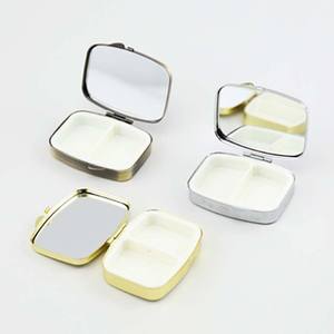 Toptan Loq adedi özel Logo dikdörtgen ayrılabilir seyahat 2 bölme çıkarılabilir Metal hap kutulu ayna - Product Image 6