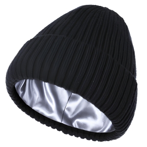 Premium <b>Wool</b> Knit <b>Beanie</b> Winter Thermal Cuffed <b>Hat</b> With Silk Lining Unisex Skull Cap Custom Logo OEM ODM Design - Product Image 1