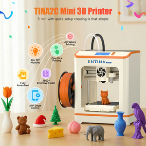 Imprimante 3D Entina Tina2C Mini pour enfants et débutants, contrôle par application WiFi, plus de <span class=keywords><strong>1500</strong></span> modèles, plus de 20 modules DIY, UE - Product Image 2