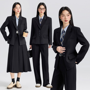 Women's Professional Suit Set Midi Skirt Blazer Office Lady Anti-Wrinkle <b>Work</b> Commuting - Product Image 2