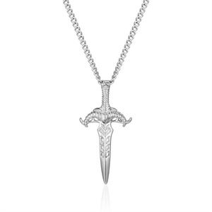 Trend <b>Men</b> Jewelry Stainless Steel <b>Silver</b> Sword Pendant <b>Necklaces</b> <b>for</b> <b>Men</b> - Product Image 1