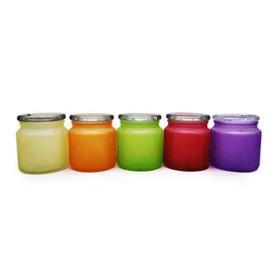 Barattoli candele profumate vetro trasparente stile Yankee LD08T vendita calda 3oz cera di soia personalizzata pilastro candela profumata all'ingrosso