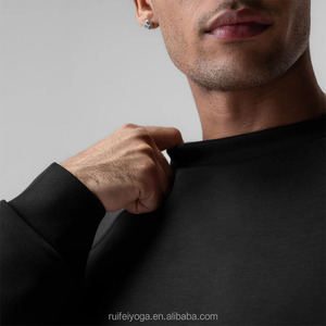 OEM Tùy Chỉnh Nổi Lông Cừu Áo Len Chất Lượng Cao Quá Khổ Người Đàn Ông Nặng Công Nghệ Lông Cừu Bông <span class=keywords><strong>Crewneck</strong></span> Áo Với Kangaroo Túi - Product Image 3