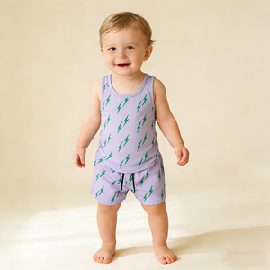 Ensemble de vêtements pour bébé garçon, shorts et chemises à motif de foudre, pour garçons de 4 à 12 <span class=keywords><strong>mois</strong></span>, nouveau-né - Product Image 5