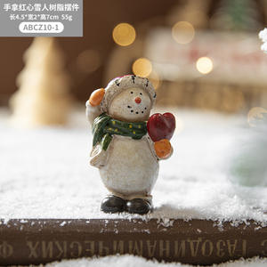 Ornement de décoration de bureau vintage américain, peint à la main en résine, bonhomme de neige, décoration de bureau - Product Image 6