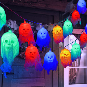 Luces de Cadena con Forma de Esqueleto Fantasma, Luces LED de Hadas con Control Remoto a Pilas para Halloween, Casa Embrujada, Jardín, Fiesta, Decoración Navideña - Product Image 2