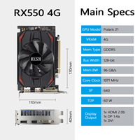 New Desktop Low Power Consumption Computer Gaming Graphics Card 4GB GDDR5 Single Fan-Cooled 640 CORES RX550