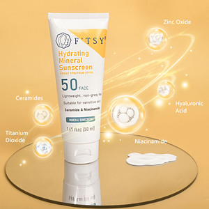 Crème écran solaire UV intense hydratante personnalisée crème solaire minérale SPF 50 de marque privée - Product Image 3