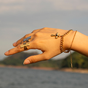 Double-layer Snake <b>Chain</b> Bracelet 18K Gold Plated Stainless Steel <b>Titanium</b> Steel Fadeless Cross-border Fashion - Product Image 4