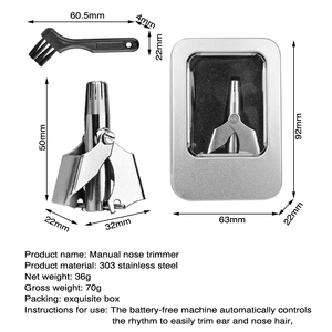 Mini recortadora de pelo manual de acero inoxidable portátil <span class=keywords><strong>para</strong></span> <span class=keywords><strong>nariz</strong></span> y orejas - Product Image 5