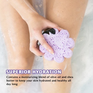 Éponge <span class=keywords><strong>de</strong></span> bain lavande aux fleurs sauvages, savon, gel douche et exfoliant corporel, éponge loofah pour femmes - Product Image 4