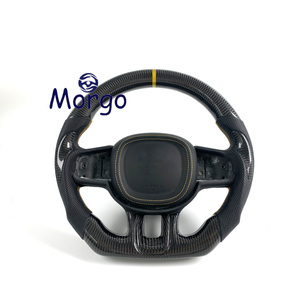 Volant sport en cuir et fibre de carbone inspiré de la course automobile <span class=keywords><strong>Volvo</strong></span>, 390 mm, 4 branches, Rose Madder Black, type D 35 mm, 3 kg, LED - Product Image 1
