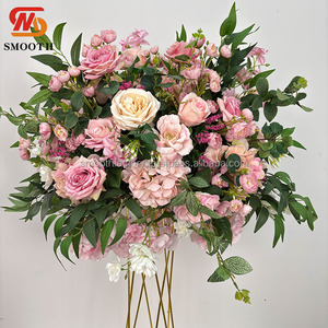 LEDA Party Event Centerpiece Decor Handmade Soft <b>Artificial</b> <b>Flower</b> Ball Pink Rose Combined <b>Flowers</b> for Wedding - Product Image 2