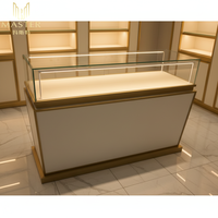 Comptoir de présentation MASTER pour magasin, kiosque de centre commercial, vitrine en verre, armoire de rangement fonctionnelle pour bijoux avec éclairage LED et verre trempé