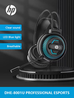 Auriculares para Juegos DHE-8001U USB 7.1 con Sonido Envolvente Virtual, Controladores de 50 mm, Cancelación Activa de Ruido (ANC), Iluminación RGB Integrada y Ajustables